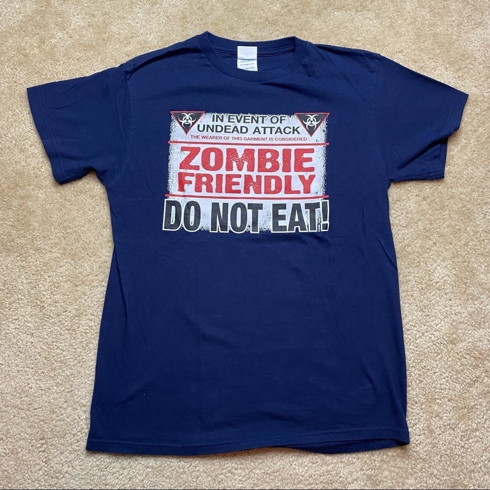 Navy Blue Zombie Friendly Short Sleeve Tee Medium